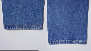 Learn how to shorten jeans with an original hem manually [upl. by Aelahs78]