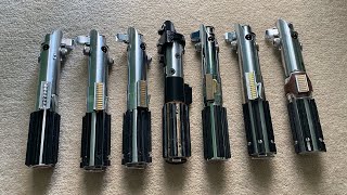 Skywalker Lightsaber collection Graflex Aniflex Reyflex etc [upl. by Anastatius798]