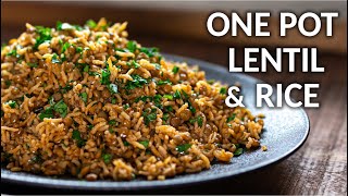 One Pot Lentil and Rice Recipe Inspired by Lebanese Mujadara 🇱🇧 Easy PlantBased Recipes for Vegans [upl. by Glynas]