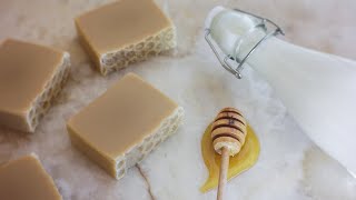 Homemade honey amp rice milk soap🍯🥛 Natural deluxe soap [upl. by Yrolam]