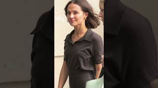 Alicia Vikander Leaving BBC Radio 6 studios actress [upl. by Niraa]