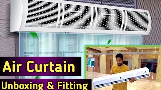 How to install air Curtain  dolphy air Curtain  air Curtain installation kese kare  air [upl. by Einaoj]