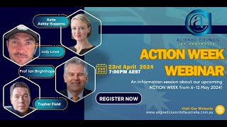 ACA  Action Week Webinar 23rd of April Feat Topher Field Jody Lowe amp Prof Ian Brighthope [upl. by Anoirtac]