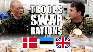 NATO troops 🇩🇰 🇪🇪 🇬🇧 swap army rations 🍽️ [upl. by Noedig306]