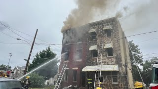 Philadelphia Fire Department All Hands Working House Fire on north 4th street [upl. by Odrawde]