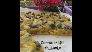 Recette des carrés sablés rhubarbe orange et pistaches [upl. by Surtimed]