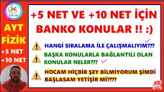 AYT FİZİK 5 NET VE 10 NET İÇİN KESİN ÇIKACAK KONULAR [upl. by Pilar]