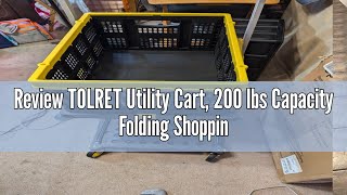 Review TOLRET Utility Cart 200 lbs Capacity Folding Shopping Cart MultiFunctional Collapsible Car [upl. by Eisdnil57]