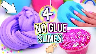 4 Easy DIY Slimes WITHOUT GLUE How To Make The BEST SLIME WITH NO GLUE [upl. by Agace589]