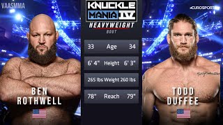 BEN ROTHWELL VS TODD DUFFEE FULL FIGHT BKFC KNUCKLE MANIA 4 [upl. by Madigan]