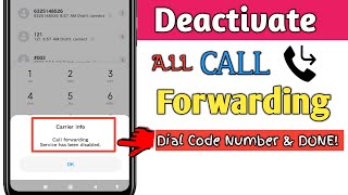 Deactivated Call Forwarding By Simple Code Number [upl. by Dugald]