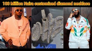 Davido overjoyed as Chris Brown gifts him customized diamond neck chain [upl. by Phene]