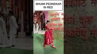 Bhumi Pednekars Red Suit Moment A Festive Fashion Treat at Ambanis Ganesh Chaturthi [upl. by Jacquelynn]