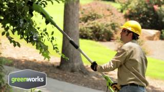 Greenworks 24v Long Reach Hedge Trimmer 22157 [upl. by Abba]