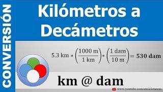 CONVERTIR DE KILOMETROS A DECAMETROS  km a dam [upl. by Necyla]