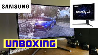 Samsung Odyssey G7 Monitor How To Build UNBOXING [upl. by Sharp]