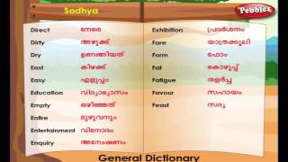 Learn Malayalam Through English  Lesson  06  General Dictionary  Vocabulary [upl. by Vipul]