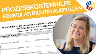 Prozesskostenhilfe Wie fülle ich das Formular aus Schritt für Schritt Anwalt Seiter erklärt [upl. by Yrollam]