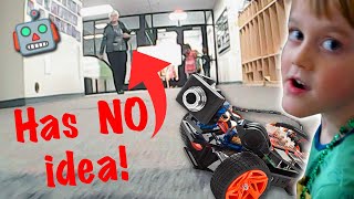 Sneaking up on people with a robot car and KICKED OUT of mall [upl. by Julio]