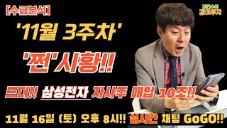 11월16일 11월 3주차 쩐시황 수급분석 기다리던 삼성전자 자사주 10조 매입외국인수급연기금수급사모펀드수급삼성전자 [upl. by Beckerman]