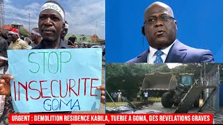 URGENT  DEMOLITION RESIDENCE KABILA TUERIE A GOMA DES REVELATIONS GRAVES [upl. by Judus345]