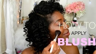 How to apply blush on the cheeks for beginners  Easy Technique  WOC  Darkskin  Blush Series 1 [upl. by Naot]