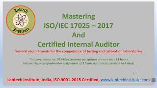 CERTIFIED INTERNAL AUDITOR TRAINING ON ISO IEC 17025 2017 [upl. by Gorton]