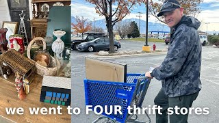 We went to four thrift stores Goodwill Mega Thrift Haul  Thrifting High End for Reselling [upl. by Talbot]