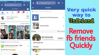 How to quickly unfriend facebook friends amp remove friends from my fb account at once  One click [upl. by Krm]