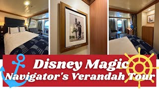 Disney Magic Disney Cruise Navigators Verandah Stateroom Tour 7122 🚢✨ [upl. by Francklin191]