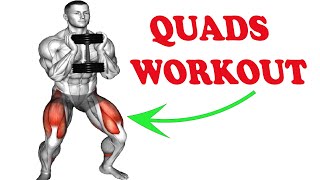 Full Quads Workout Using Only DUMBBELLS Home Workout [upl. by Islek]