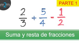 Suma y resta de fracciones con diferente denominador │ método cruzado [upl. by Fruin346]