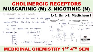 Cholinergic Receptors and their distribution  Muscarinic M amp Nicotinic N  L2 U3  Medichem 1 [upl. by Hsihsa835]