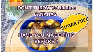 Caramelized banana recipe  Sugarfree Caramelized banana recipe in Urdu Hindi  HD [upl. by Nieberg]