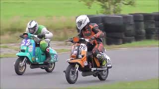 Darley Moor  British Historic Racing  Scooters  Race 1  16th July 2023 [upl. by Llennod499]