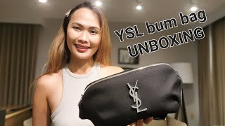 YSL bum bag unboxing  Saint Laurent  Classic Cassandre Crossbody Bag in Canvas and Leather  2022 [upl. by Ahsier]