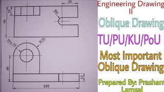 Oblique Drawing  Lecture4  Engineering Drawing II  Prashant YT  CTEVT  2nd Sem  Civil Eng [upl. by Ylliw]