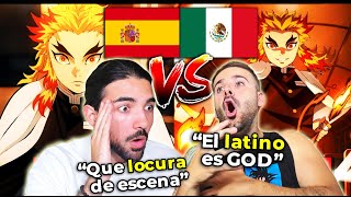 🇪🇸 2 ESPAÑOLES REACCIONAN AL DOBLAJE LATINO VS ESPAÑOL 🇲🇽 DE RENGOKU VS AKAZA  NoMeDuchoGT [upl. by Nitsirc298]