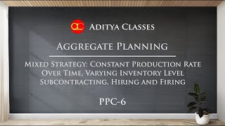 PPC6  Mixed Strategy in Aggregate Planning  HireFire Subcontract Constant Production Overtime [upl. by Trisha]