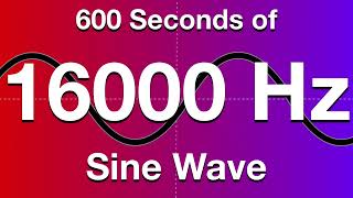 16000Hz 16kHz Sine Wave Test Tone  600 Seconds 10 Minutes [upl. by Afra]