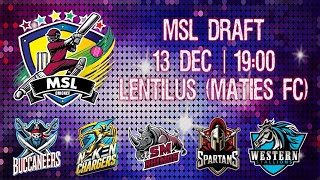 MSL Draft  Lentilus Maties Football Club  13 Dec 2024  1900 [upl. by Augusta741]