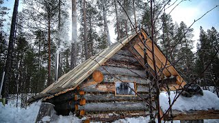 Full Video One Year of Log Cabin Building Alone Working OFF GRID Escape the Civilisation [upl. by Kendal]