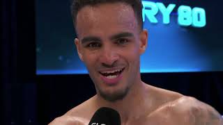 GLORY 80 Tyjani Beztati PostFight Interview [upl. by Rabi]