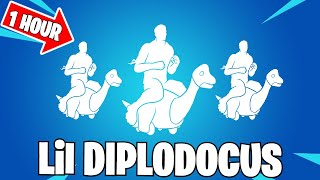 Fortnite Lil Diplodocus Emote 1 HOUR Dance ICON SERIES [upl. by Leis]