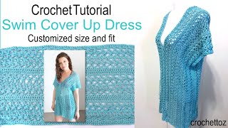 Crochet Tutorial  Swim Cover Up Dress [upl. by Nnylrefinnej]