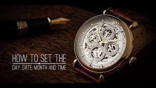 Thomas Earnshaw How to Set the Day Date Month and Time Dials [upl. by Namlaz748]