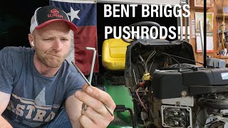 Briggs and Stratton Bent Push Rod Replacement 2 MINUTES [upl. by Dworman552]