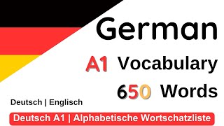 German A1  Full Wordlist  German for Beginners A1  Deutsch A1 Wortschatz [upl. by Laureen]