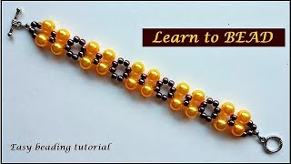 Learn beading bracelets How to make a beaded bracelet in 10 minutes Beads bracelet easy design [upl. by Alorac]