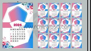 2024 Calendar New Design RC Design PSD [upl. by Nnaarual]